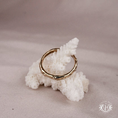 Infinity Ring in brass with small assorted stones, Axial Forms handmade wax-carved ring