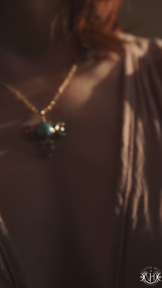 Petite Selene Pendant | Made to Order Moonstone, Larimar & Vesuvianite Feminine Archetype Necklace
