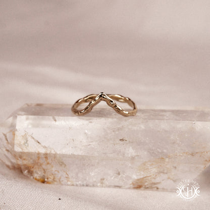 Wave Ring handmade organic band, Axial Forms sculptural ring